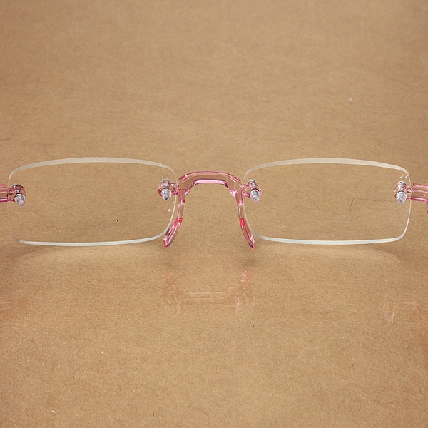 Pink Rimless Light Presbyopic Reading Glasses Fatigue Relieve Strength 1.0 1.5 2.0 2.5 3.0
