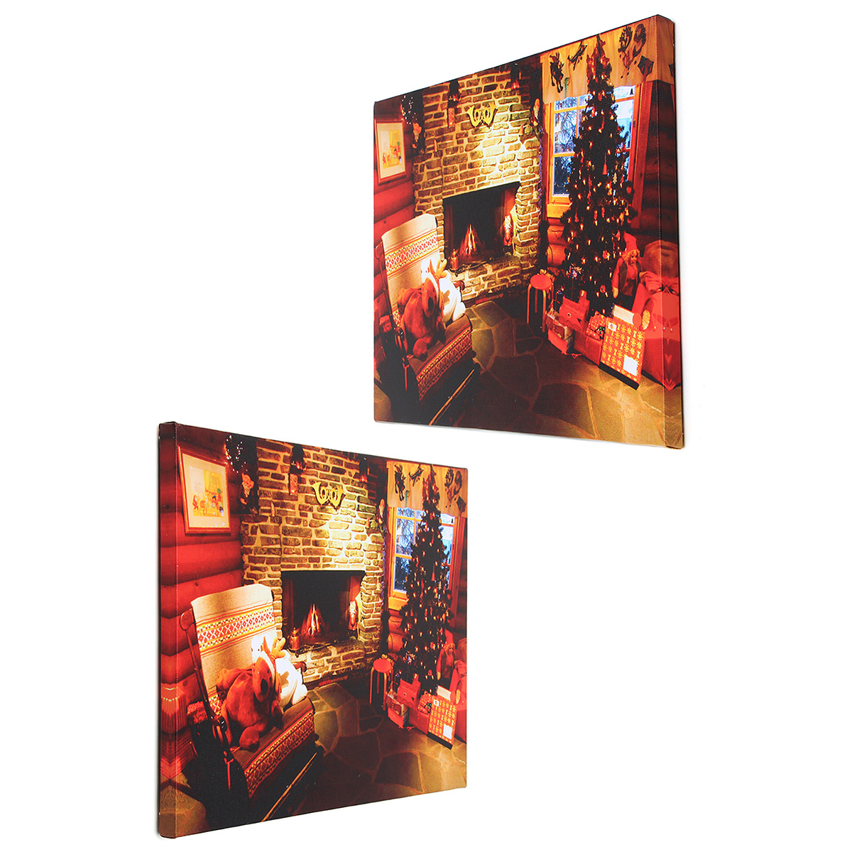 40 x 30cm Operated LED Home Christmas Decor Tree Xmas Canvas Print Wall Art