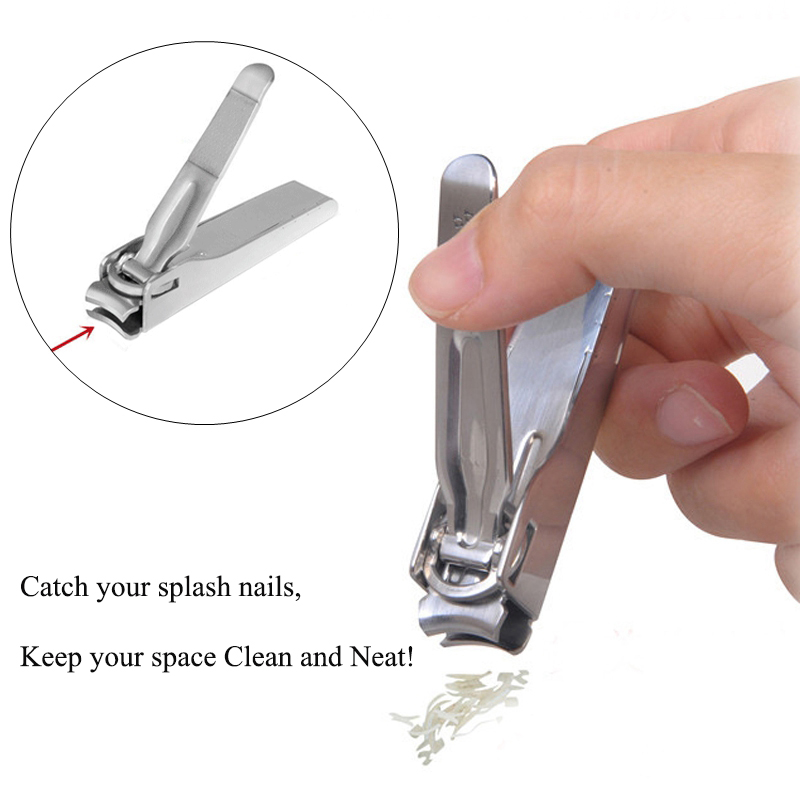 Y.F.M� Nail Catcher Clipper Fingernail Cutter Anti Splash Stainless Steel Manicure Tool Curved File 
