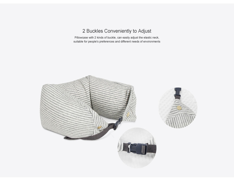 MEIZU Multi-functional Microparticles Protect Travel Neck Pillow U-shaped with Buckle Soft Pillow 