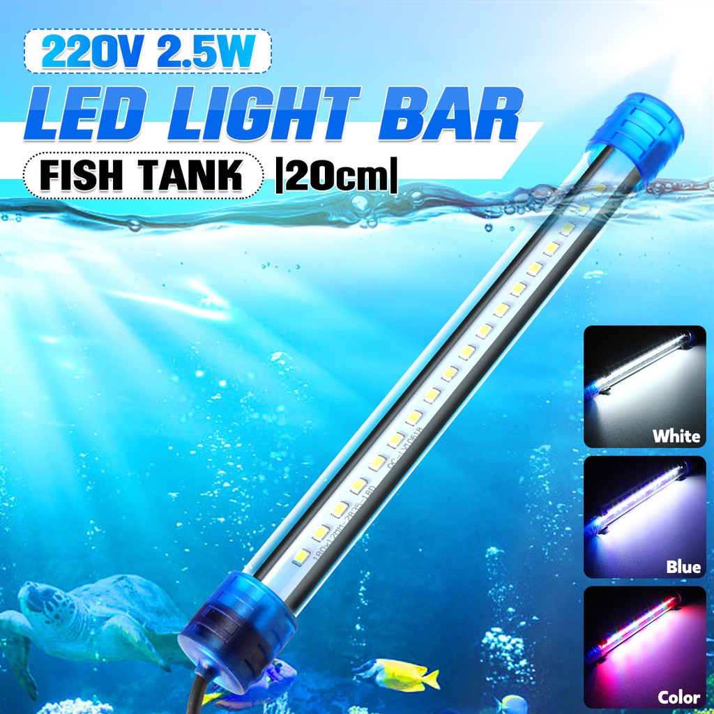 Aquarium Waterproof LED Light Bar Tank Fish Submersible Down Light Tropical Aquarium Product 2.5W20CM