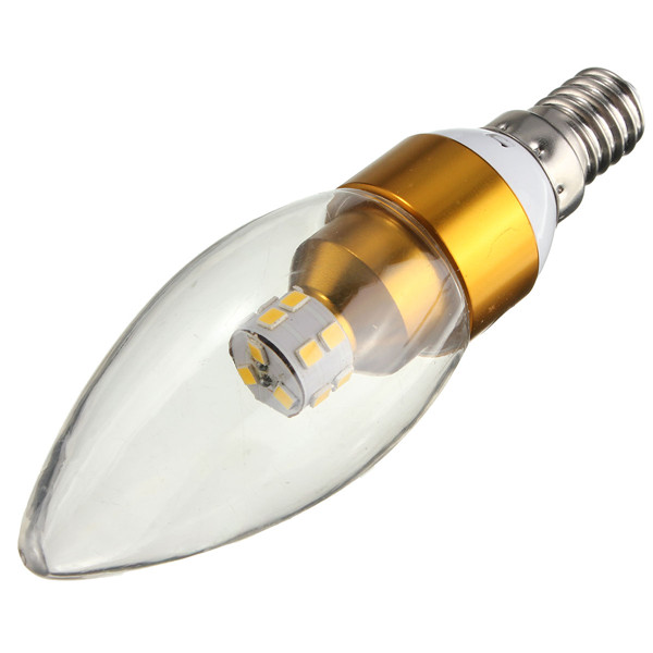 E12/E14/E27 3W Non-Dimmable LED Candle Golden Light Bulb White/Warm White 85-265V