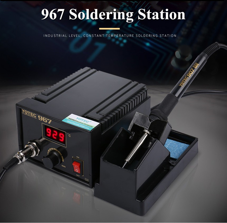 110-265V 967 Power Electric Soldering Station SMD Rework Welding Iron Holder Set 61