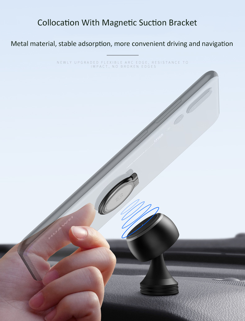 XUNDD Magnetic Phone Ring Holder 360° Rotation Metal Material Stable Adsorption Magnetic Universal Mobile Phone Bracket For Samsung For iPhone For Xiaomi