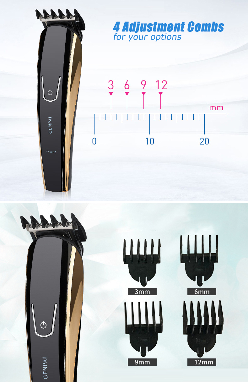 GENPAI Electric Hair Clipper Trimmer 110-240V Travel Men Child Home Haircut Beard Cutting Machine 