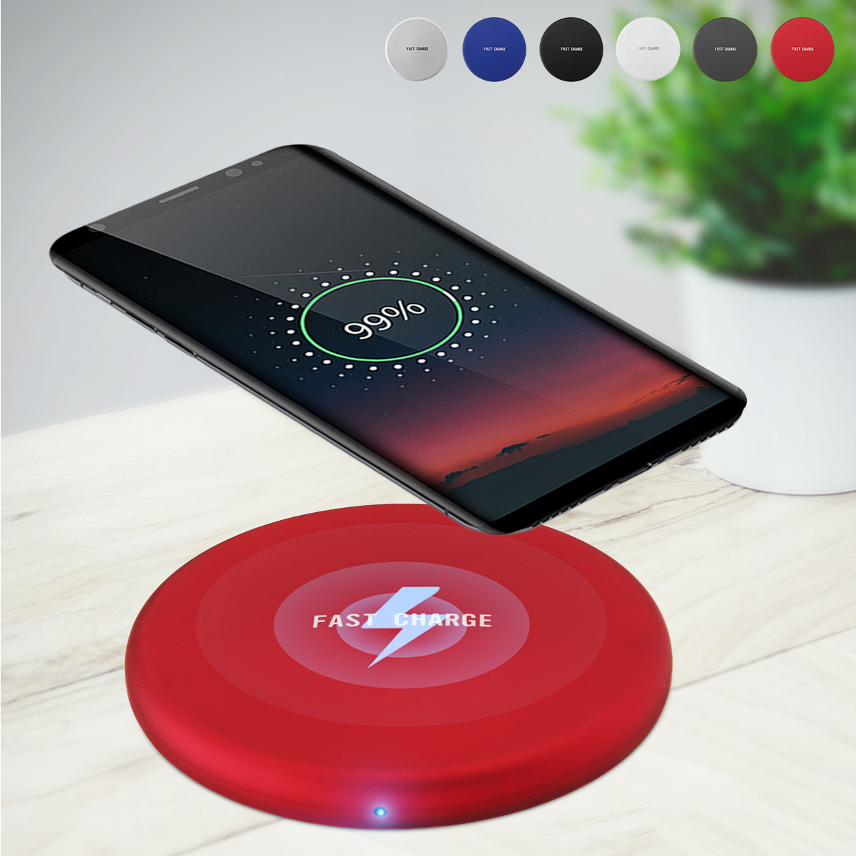 Bakeey Qi Wireless Charger With LED Indicator For iPhone X 8Plus Samsung S8 S7 Note 8