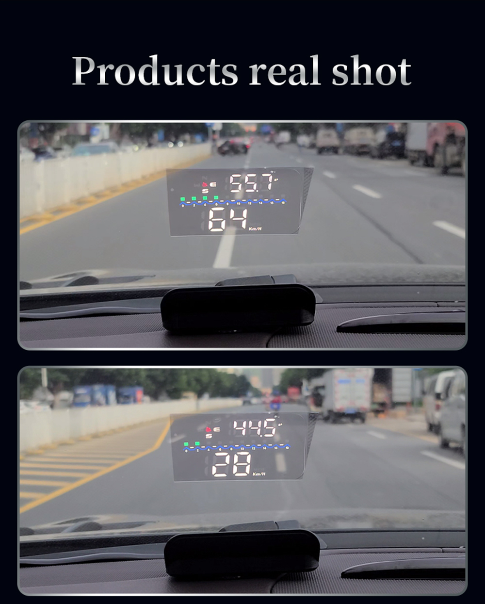 M19 GPS HUD Auto Speedometer Car Head Up Display Time Driving Distance RPM Tips Electronic Accessories Fits All Cars