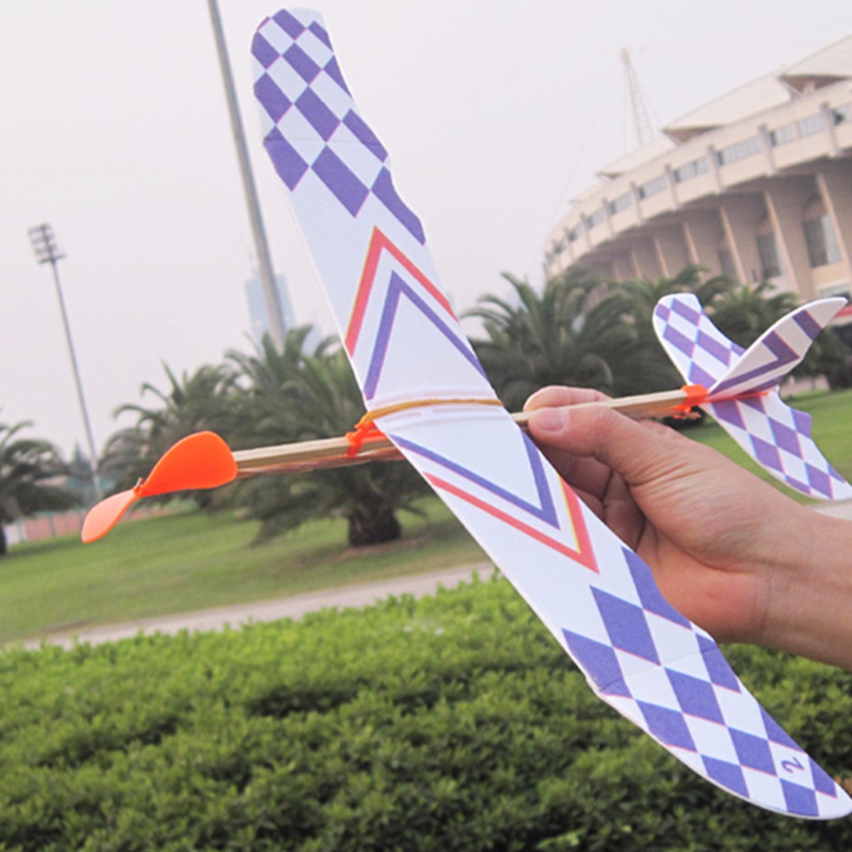 Gummiband elastisch angetriebenen Segelflugzeug Flugzeug Spielzeug Outdoor 