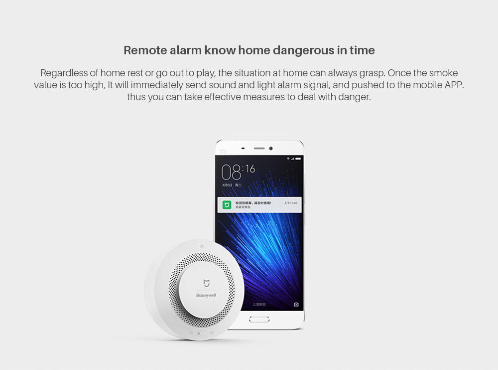 Xiaomi MiHome Honeywell Fire Smoke Alarm Detector Remote Alert Photoelectric Smoke Sensor 33