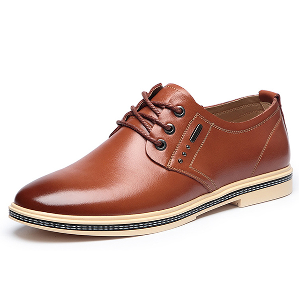 Men Genuine Leather Business Lace Up Oxfords - US$42.66