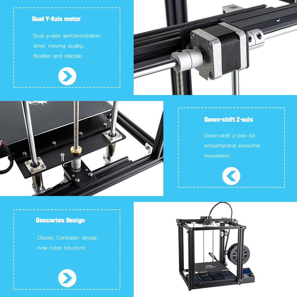 Creality 3D® Ender-5 DIY 3D Printer Kit 220*220*300mm Printing Size With Resume Print Dual Y-Axis Motor Soft Magnetic Sticker Support Off-line Print 10