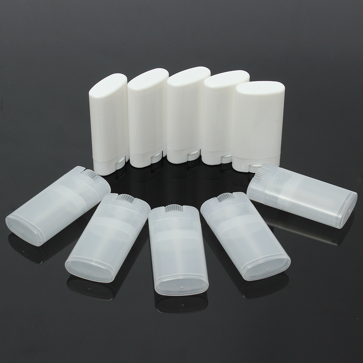 

10Pcs 15ML Empty Oval Lip Balm Tubes Deodorant Containers DIY