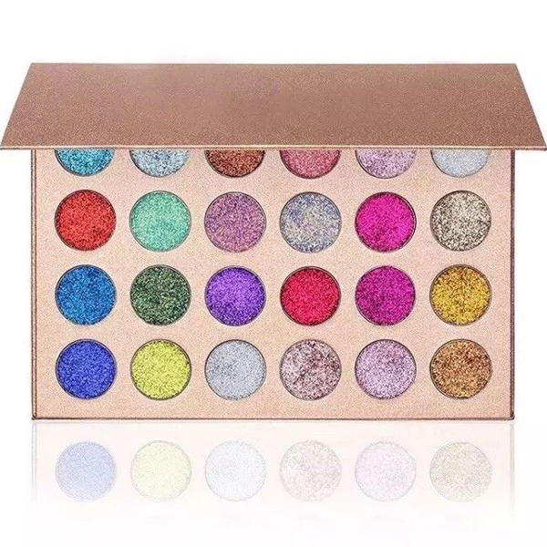 24 Color Diamond Glitter Rainbow Eye Shadows MakeUp Cosmetic Pressed Palette
