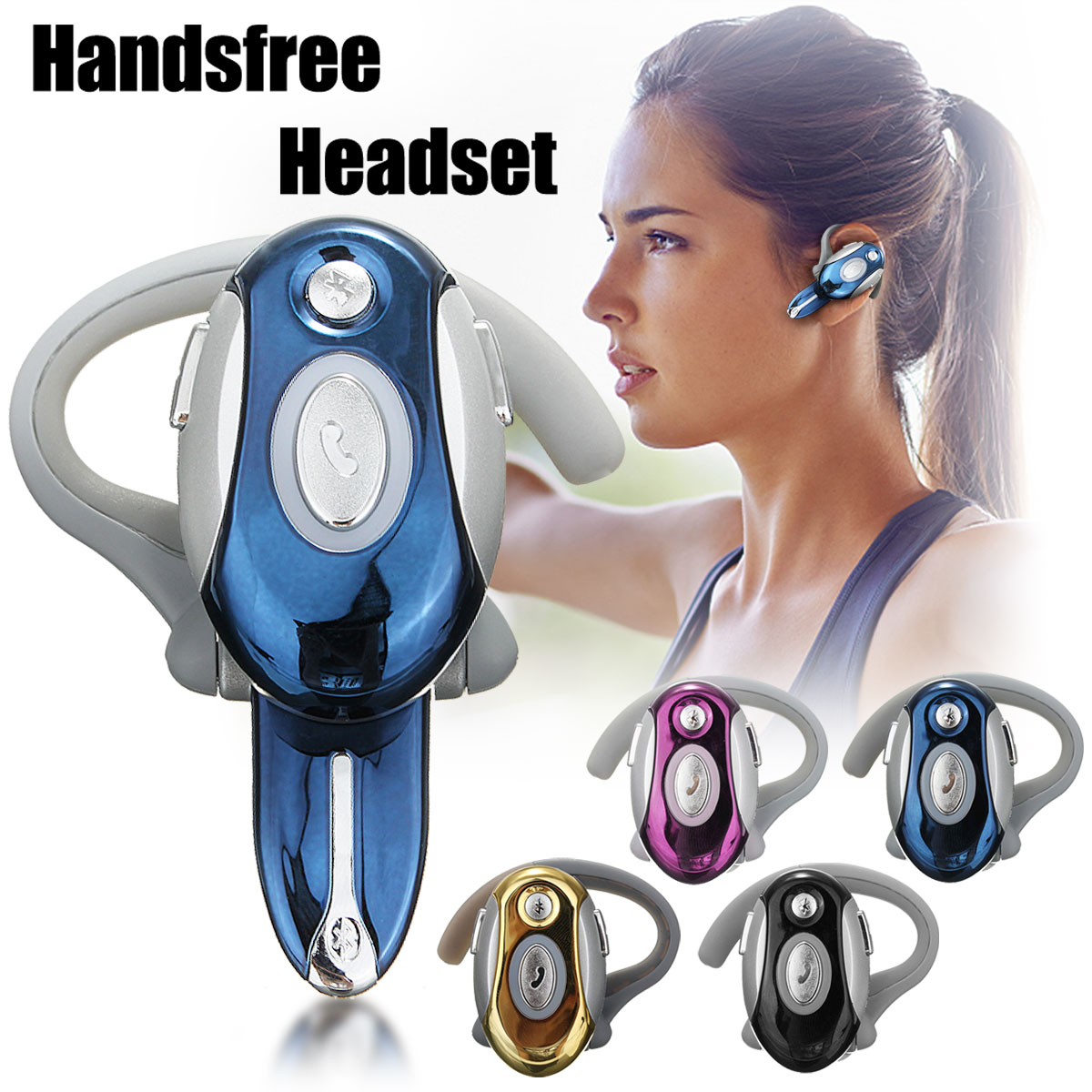 Mini Single Wireless Bluetooth Earphone Business Handsfree Stereo Sports Headphone Headset 59