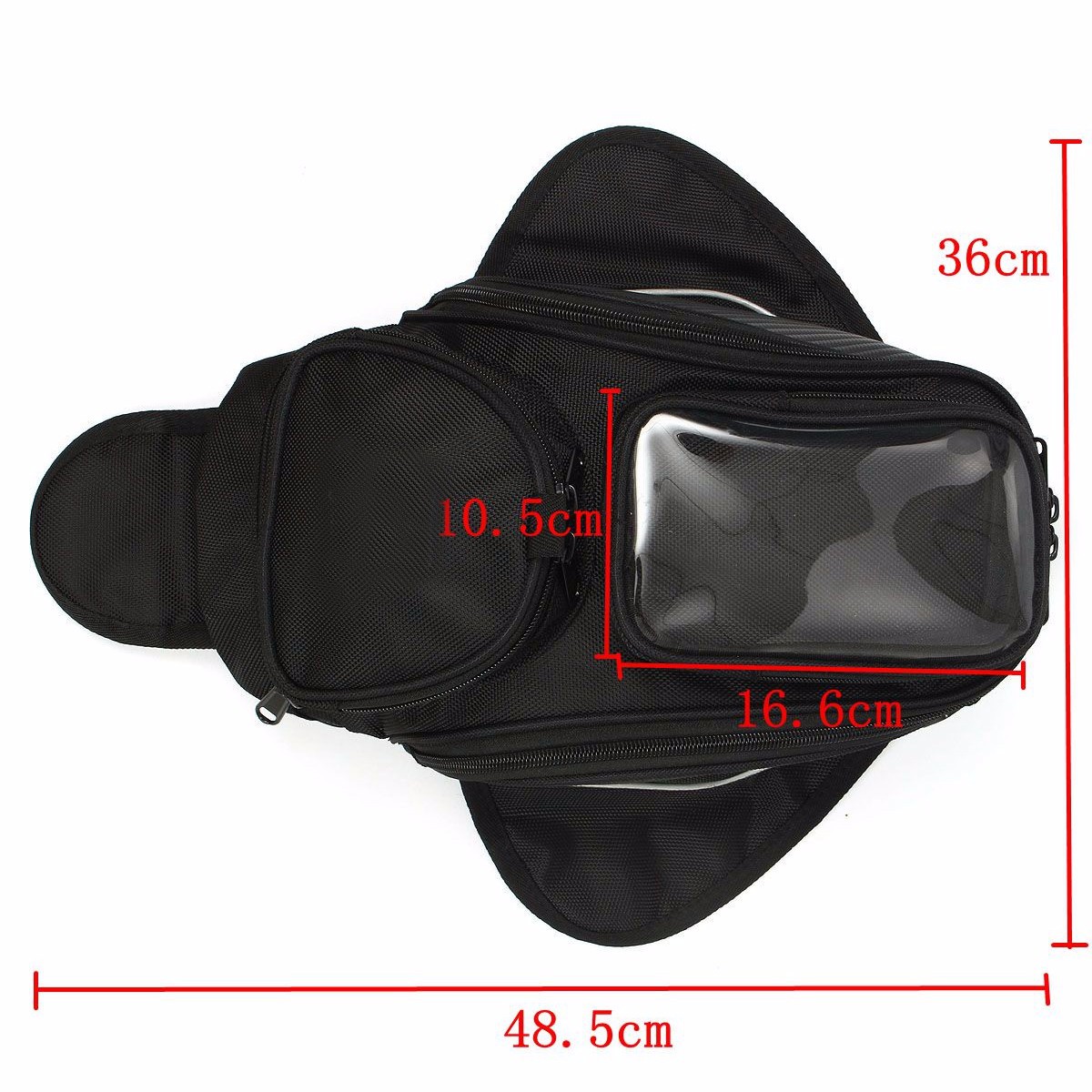 Motorcycle Oil Fuel Tank Bag Magnetic Saddle Bag with Bigger Phone Window 36x48.5cm
