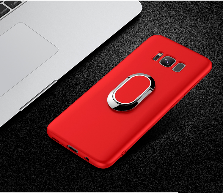 Bakeey™ 360° Adjustable Metal Ring Kickstand Magnetic Frosted Soft TPU Case for Samsung Galaxy S8 