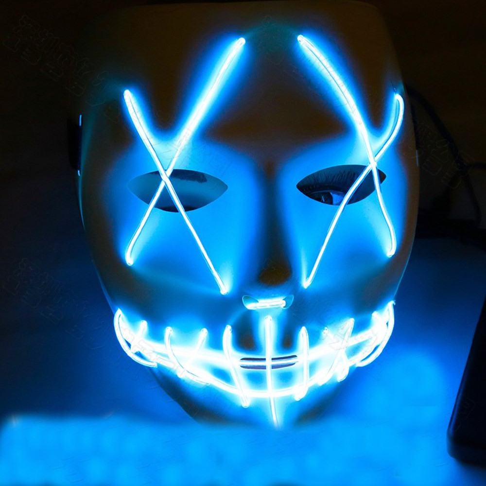 Купить светодиодную маску. Светящаяся маска. Светодиодная маска. Светодиодная маска для Хэллоуина. Светодиодная маска для вечеринок.