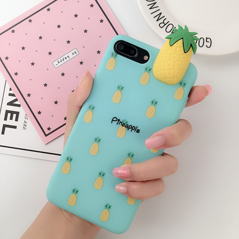 Fashion 3D Cartoon Fruit Pattern Shockproof Soft Silicone Protective Case Back Cover for iPhone X / 6 / 6 Plus / 7 / 7 Plus