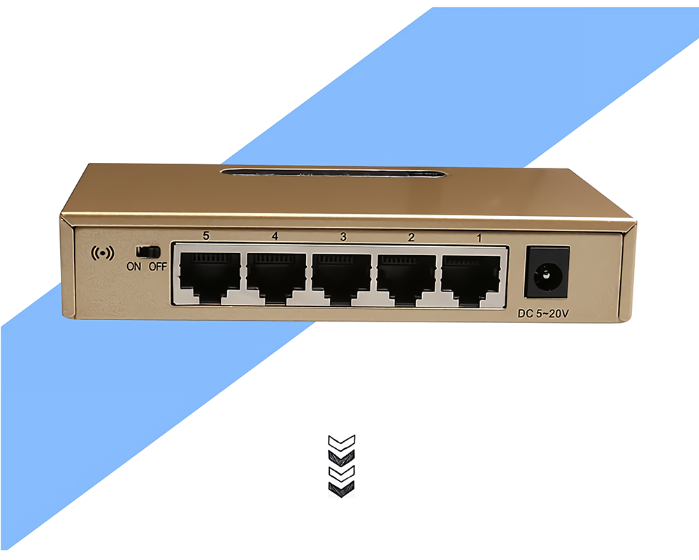 DIEWU 5-port 100Mbps Switch Wall Mounted Enterprise Metal Network Hub Splitter Fast Ethernet Switch