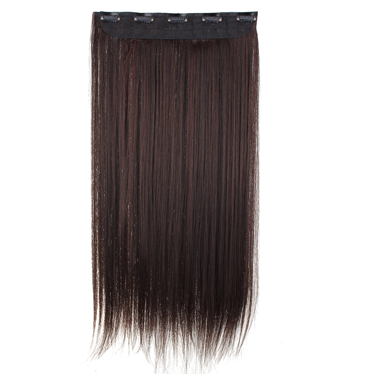 Women Clip In Hair Extensions Long Straight Curly With 5 Clips At