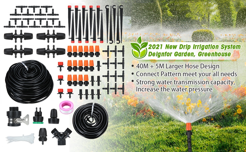 Automatic Drip Irrigation System Kit Plant Self Watering Garden Hose