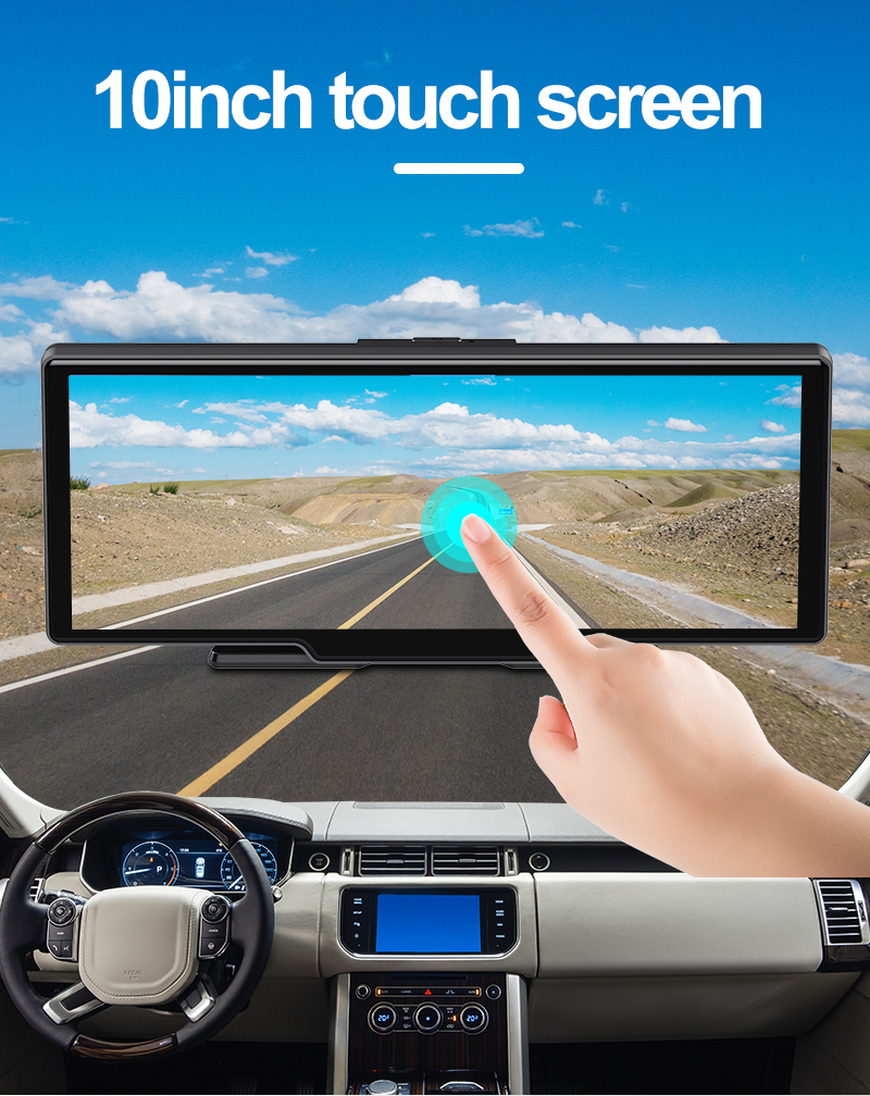 CP26-A 10 Inch 2K+1080P Dash Cam Car DVR Carplay Android AUTO WIFI bluetooth Voice Command Time Laspe G-sensor Navigation