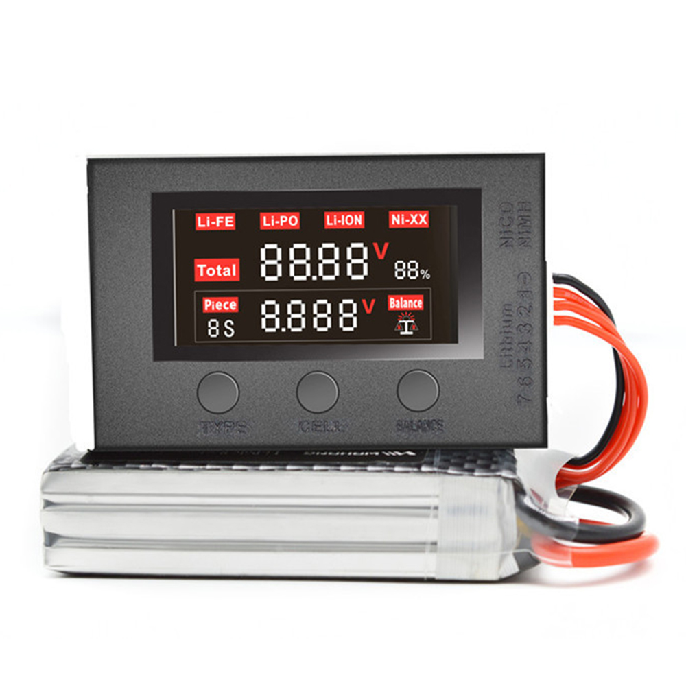 HOTRC BX200 Voltage Tester Low Voltage Buzzer Alarm Battery Voltage Checker Radio Display for 2-7S Lipo Battery - Photo: 2