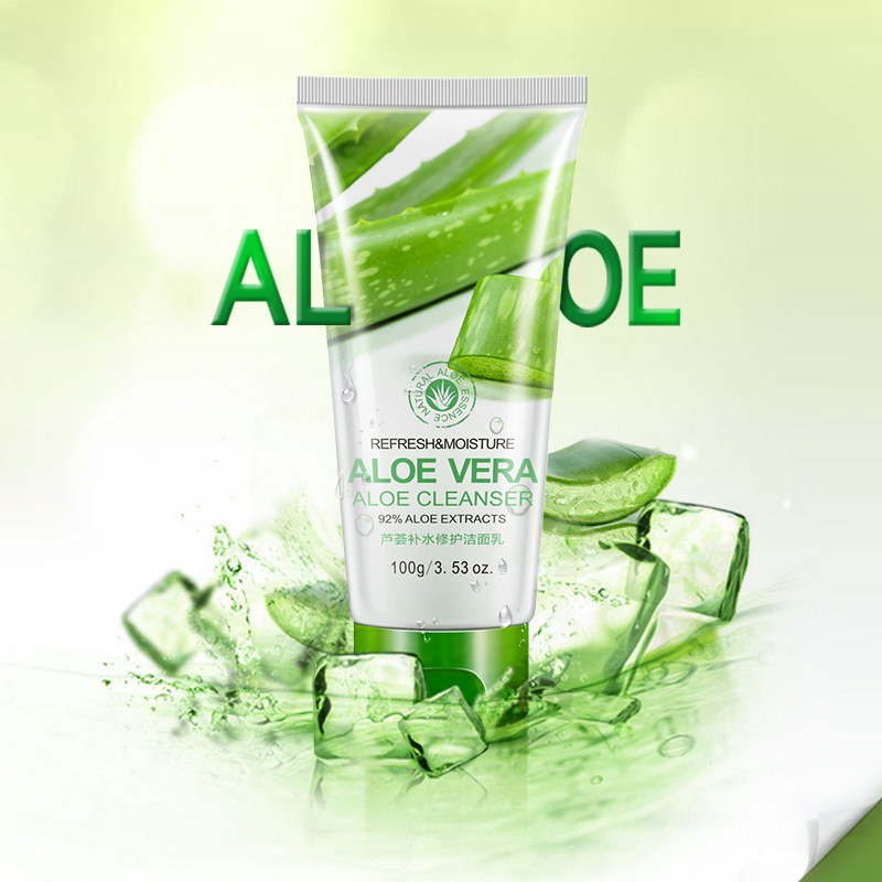 BIOAQUA Aloe Vera Facial Cleanser Refresh Moisture Repairing Plant Extract Gentle Face Washing 