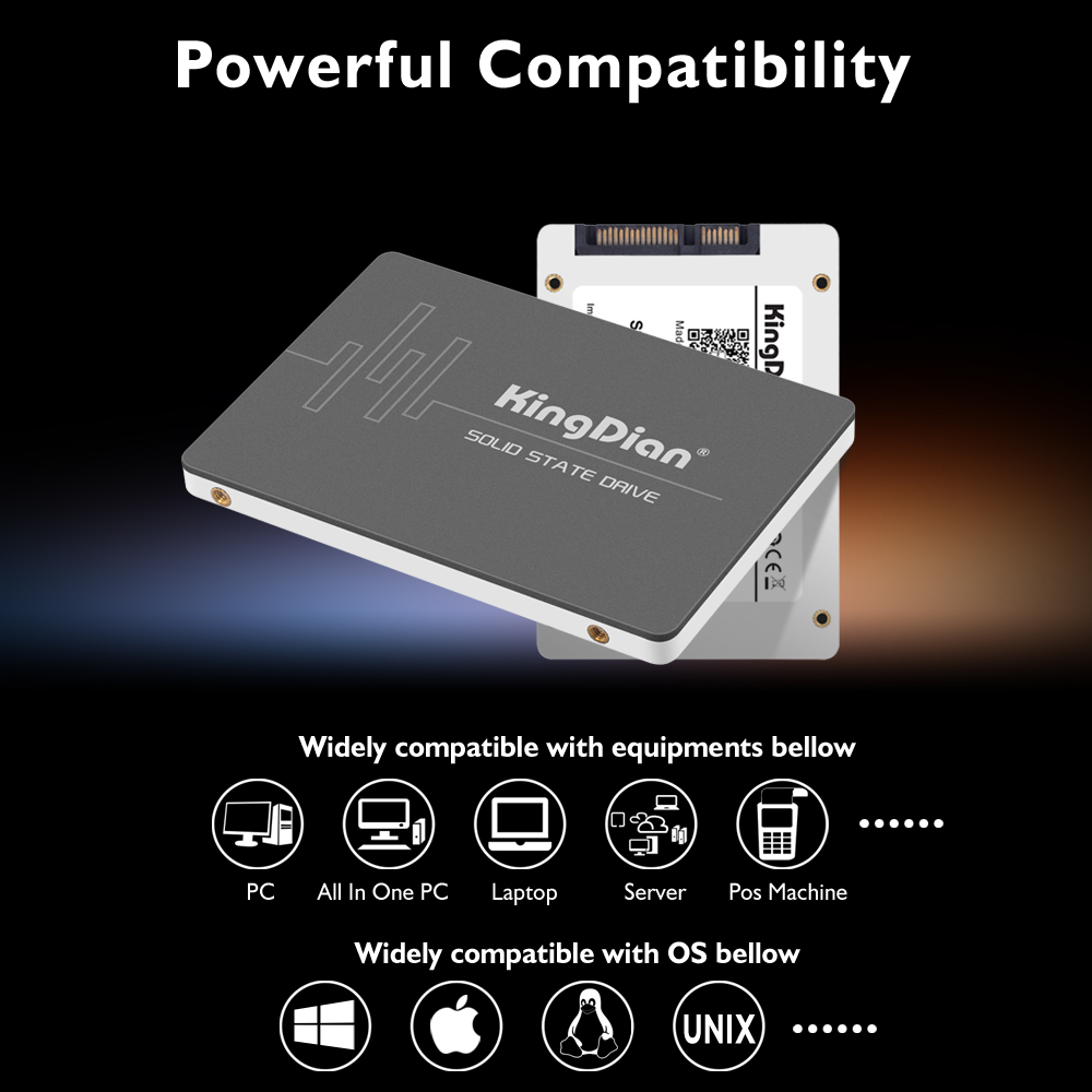 Kingdian Solid State Drive 512G SSD 2.5 Inch 6Gb/s SATA III 60GB 120GB for PC Laptop