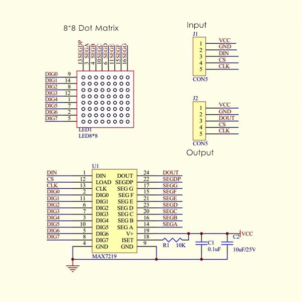 MAX7219 Dot Matrix Module 4-in-1 Display For Arduino