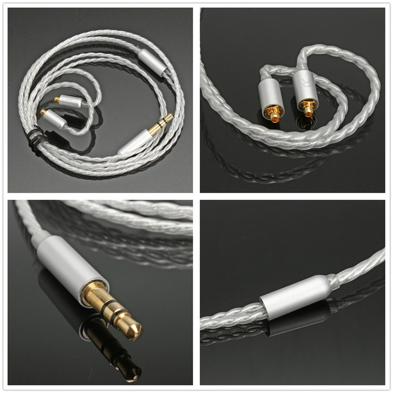 Replacement Earphone Cable Silver Plate 3.5mm Cable for Earphone SE846 SE535 SE425 SE315 SE215 UE900