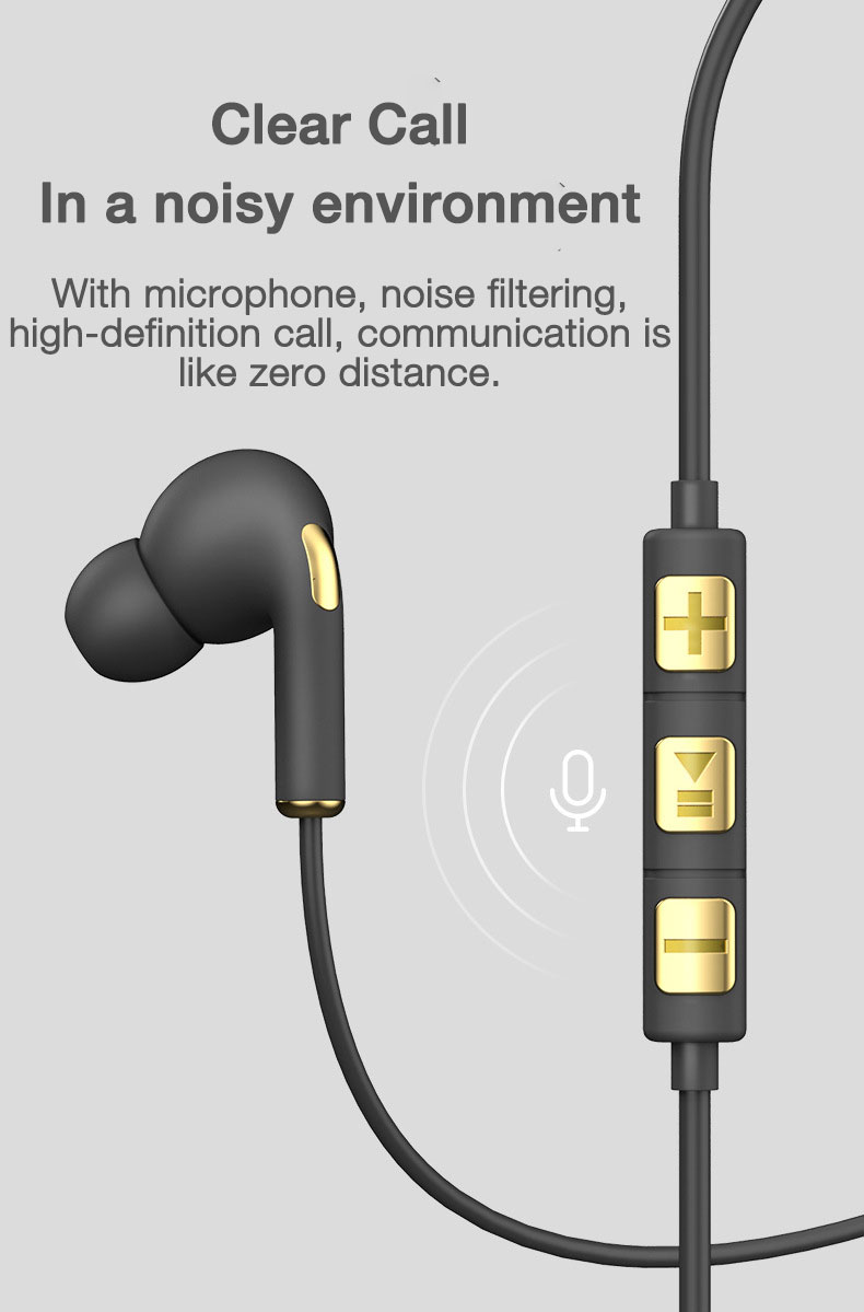 EARDECO Skin-friendly Wired Headphones In-Ear 3.5mm Mobile Headphones with Mic Bass Earphone Earbuds Stereo Sport Phone Headset