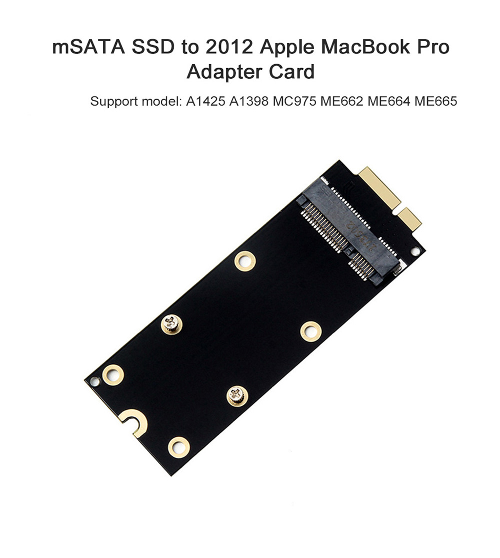 BZHS mSATA SSD to 2012 Apple MacBook Pro Adapter Card SSD Converter Card for Apple MacBook Pro A1425 A1398 MC975 ME662 ME664 ME665 10050