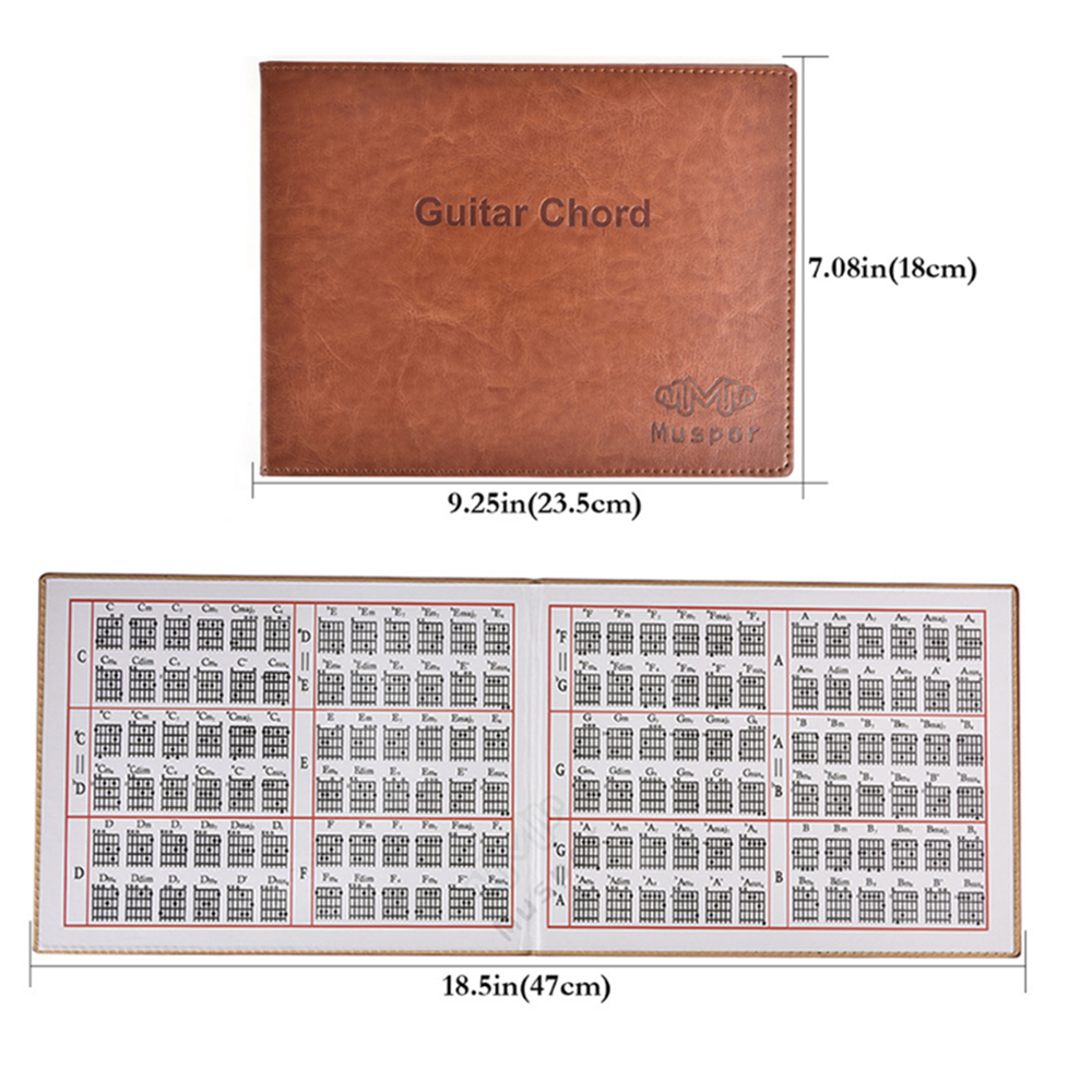 Muspor MX0037D Folk Classical Guitar Electric Guitar Portable 6-string Guitar Chord Book for Guitar Players