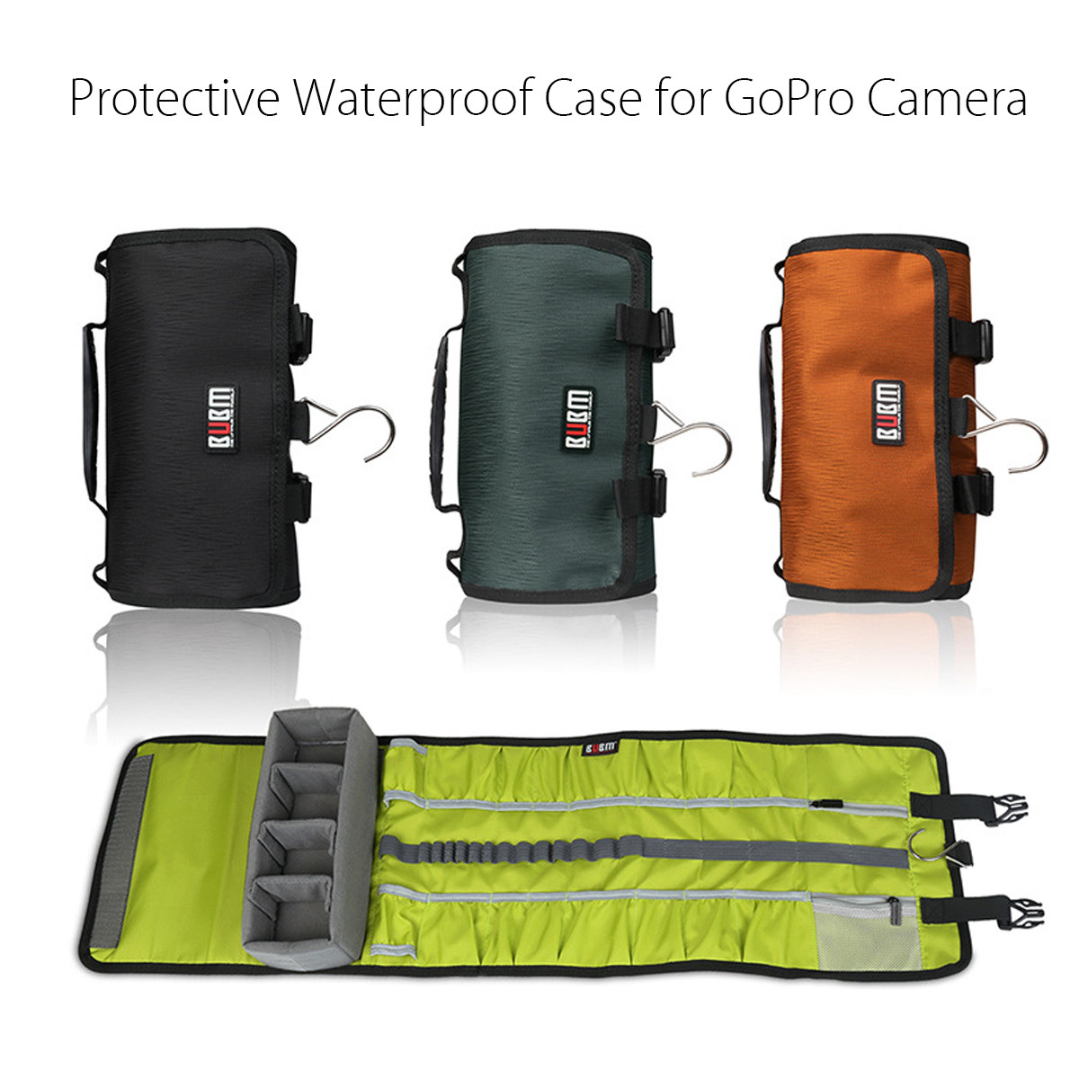 BUBM Waterproof Storage Protective Case Roll Camera Bag for GoPro Hero 4 3 Plus 3 SJcam