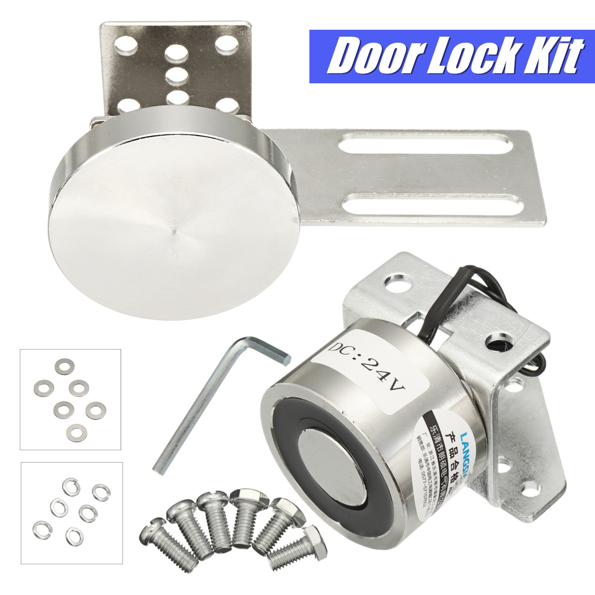 DC 24V 50Kg Electric Magnetic Screws Auto Door Lock Gate Access Control System M 