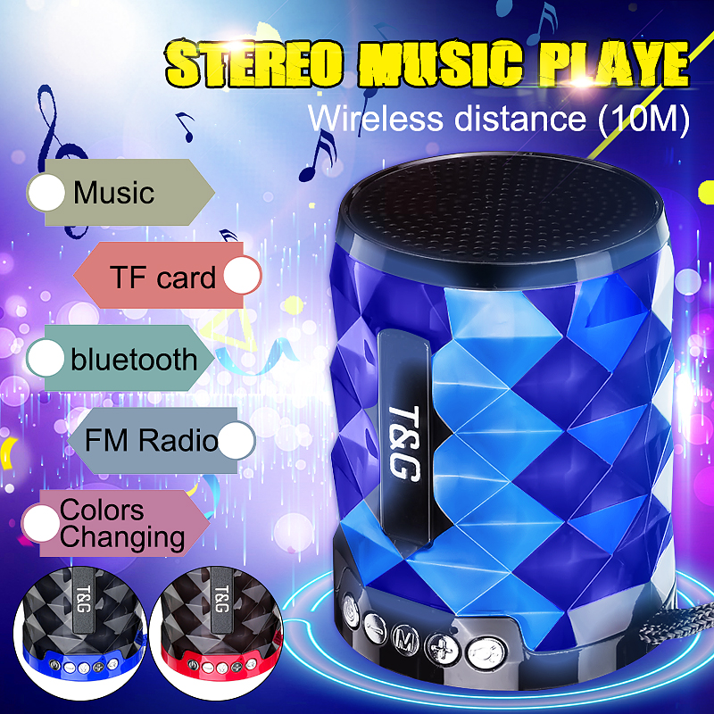 Mini Wireless bluetooth Speaker FM Radio TF Card Colorful Light Music Speaker with Mic