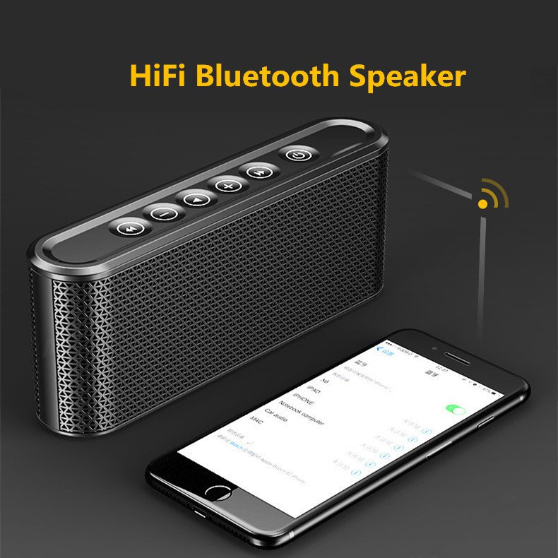 MANOVO X6 2200mAh Screen Touch TF Wireless bluetooth Speaker with Mic for iPhone 7 8 Mobile Phone