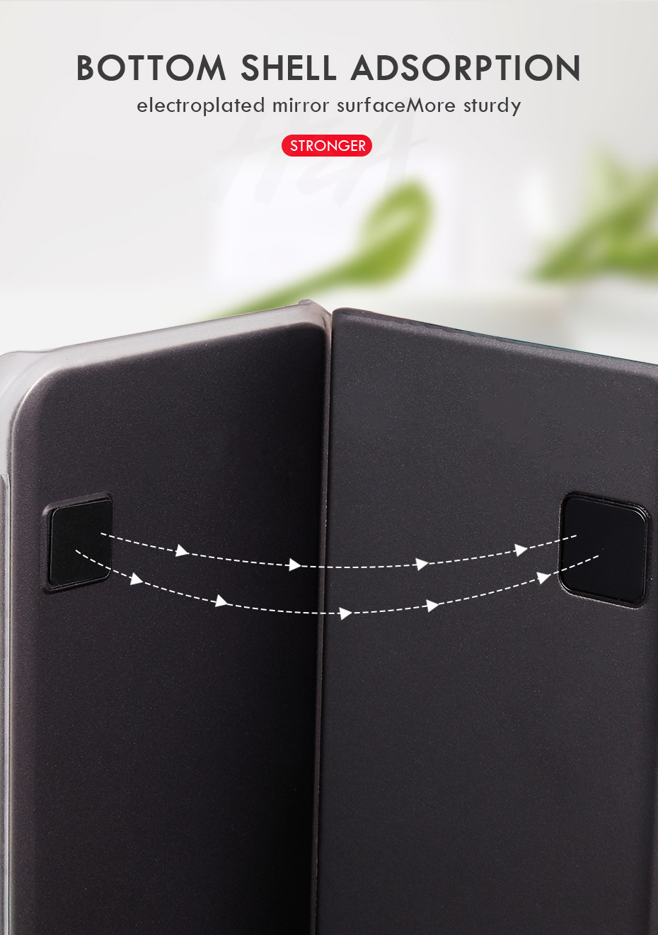 Bakeey for Xiaomi Mi Note 10 Lite Case Plating Mirror Window Shockproof Flip Full Cover Protective Case Non-original