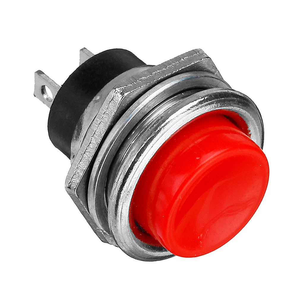 10Pcs 3A 125V Momentary Push Button Switch OFF-ON Horn Red Plastic 37
