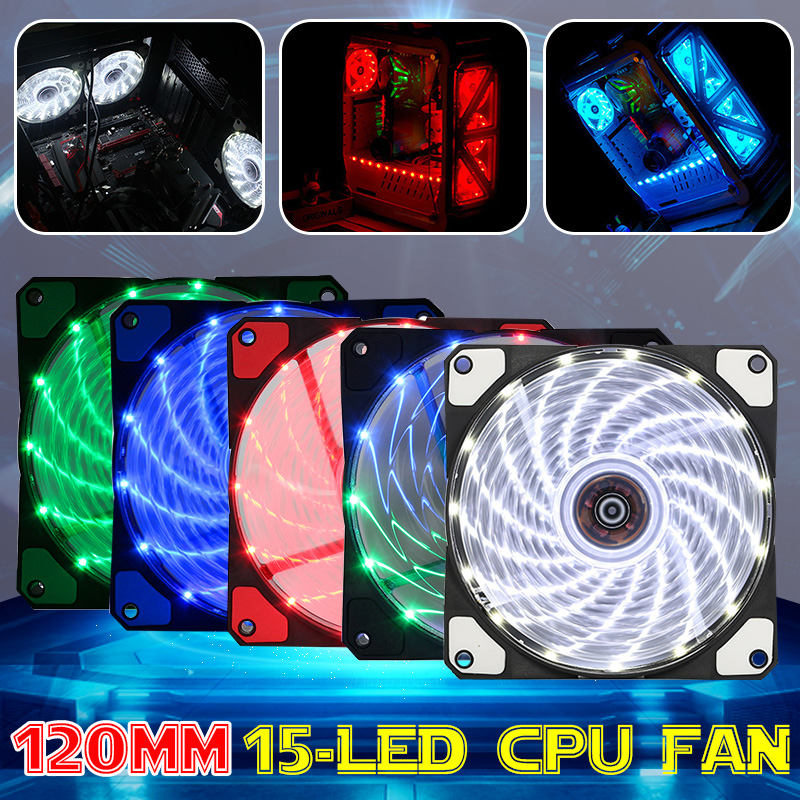 Coolmoon 12V 120mm 3Pin/4Pin LED Light Cooling Fan Computer PC Cooling Fan 11