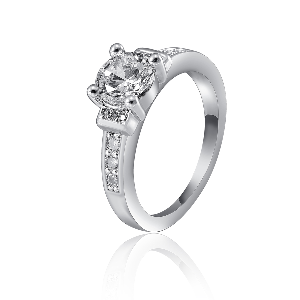 

ROXI 18k White Gold Plated Platinum Wedding Hand-crafte Ring