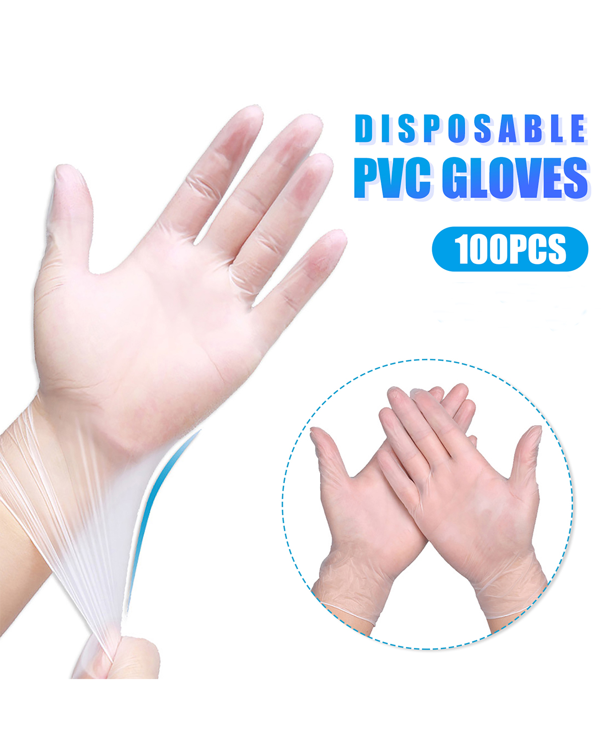 100pcs Disposable Protective Gloves Waterproof Oil-resistant Safety Food Grade Glove