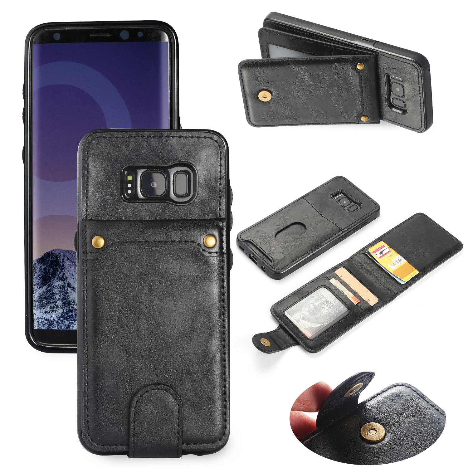 

Bakeey Detachable Card Slot Stand PU Leather Case for Samsung Galaxy S8 Plus