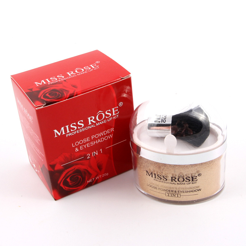 MISS ROSE 2 in 1 Highlighter Contour Make Up Eye Loose Powder Glitter Gold Eyeshadow Makeup Palette