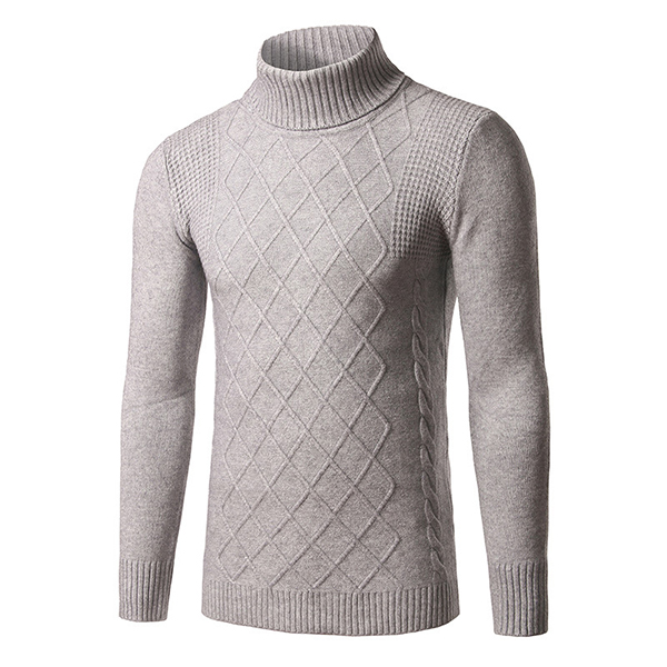 

Мода Мужчины вниз Шея Твердый цвет пуловер Classic Diamond Шаблон Тонкий Fit Knitte свитер