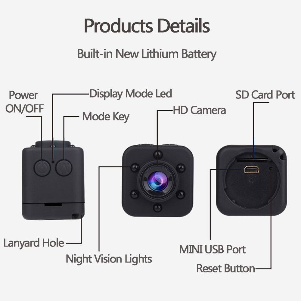 2018 SQ18 HD 1080P Mini Camera Night Vision Mini Camcorder Sport Outdoor Portable 11