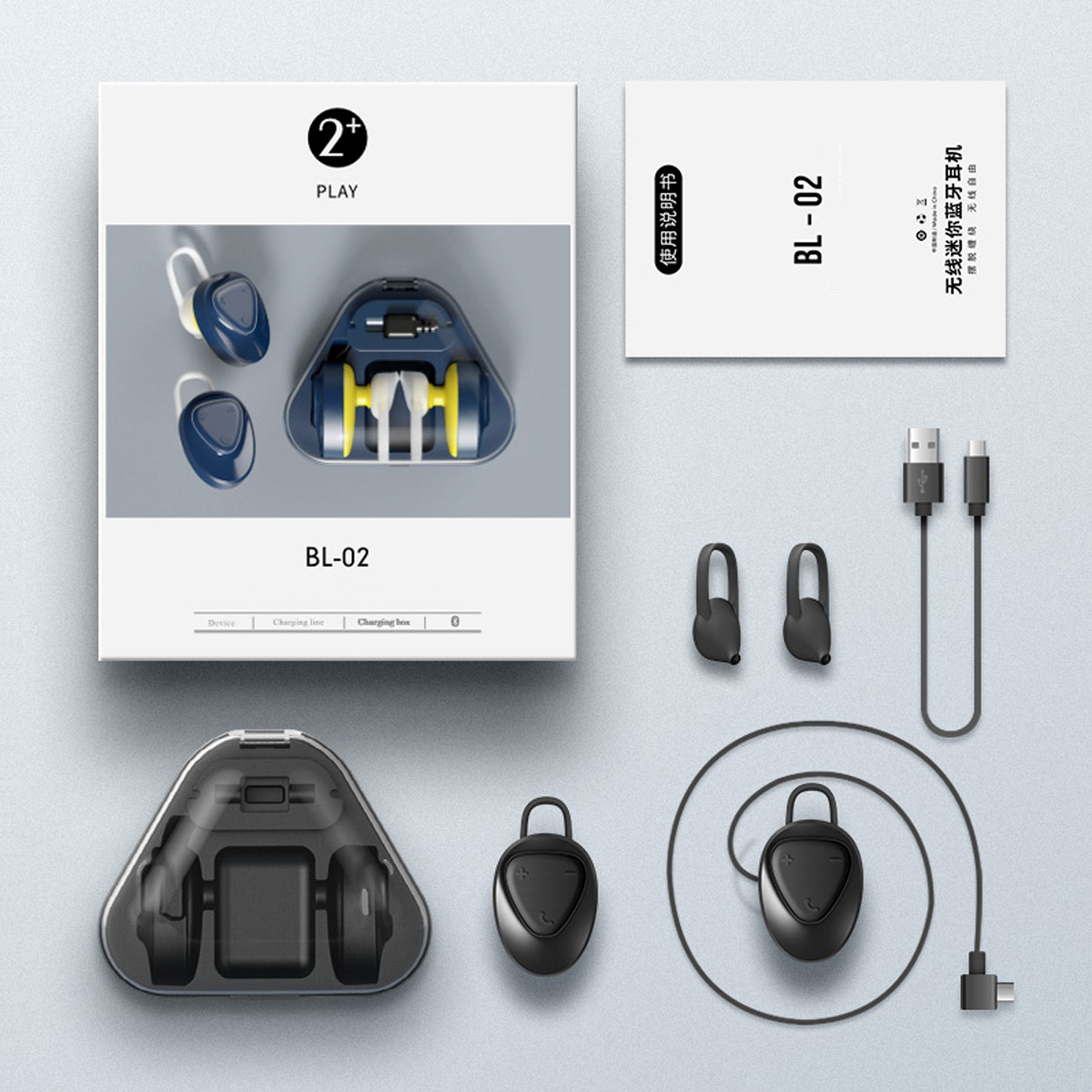 Portable TWS True Wireless bluetooth Earphone Stereo HiFi Sports Headphone with Mic