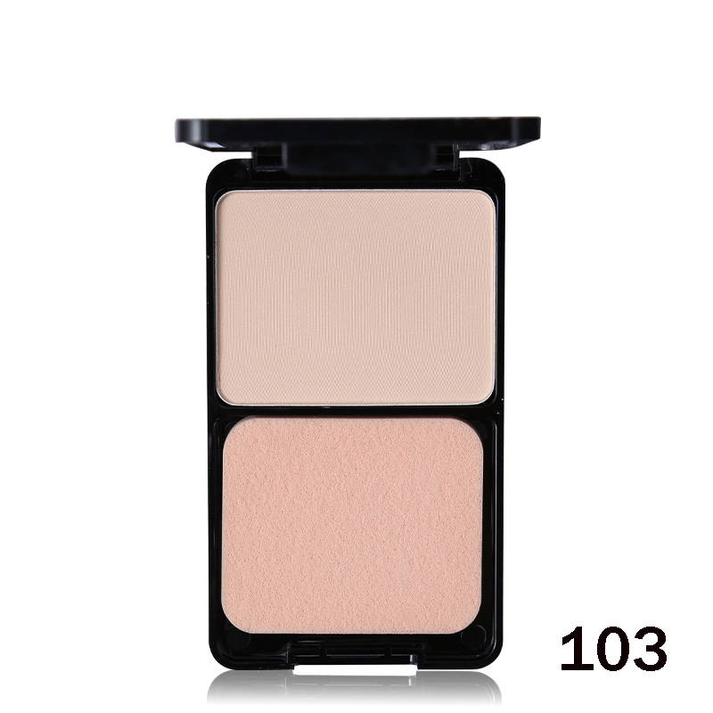 Music Flower Matte Pressed Powder Makeup Palette Concealer Contour Cosmetic With Puff