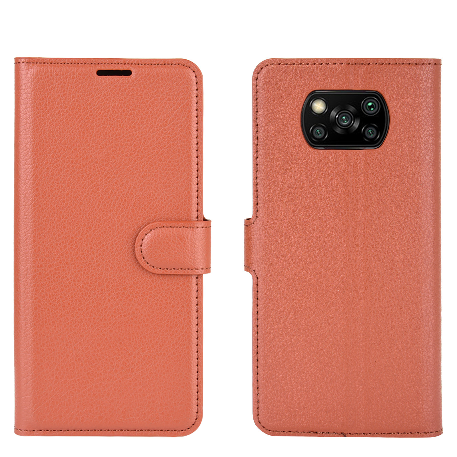 Bakeey for POCO X3 PRO / POCO X3 NFC Case Litchi Pattern Flip Shockproof PU Leather Full Body Protective Case